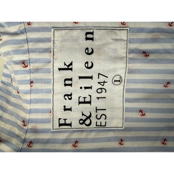 Frank & Eileen SILVIO Blue Stripe with Anchors, Italian Cotton - Size - Large - Picture 6 of 7